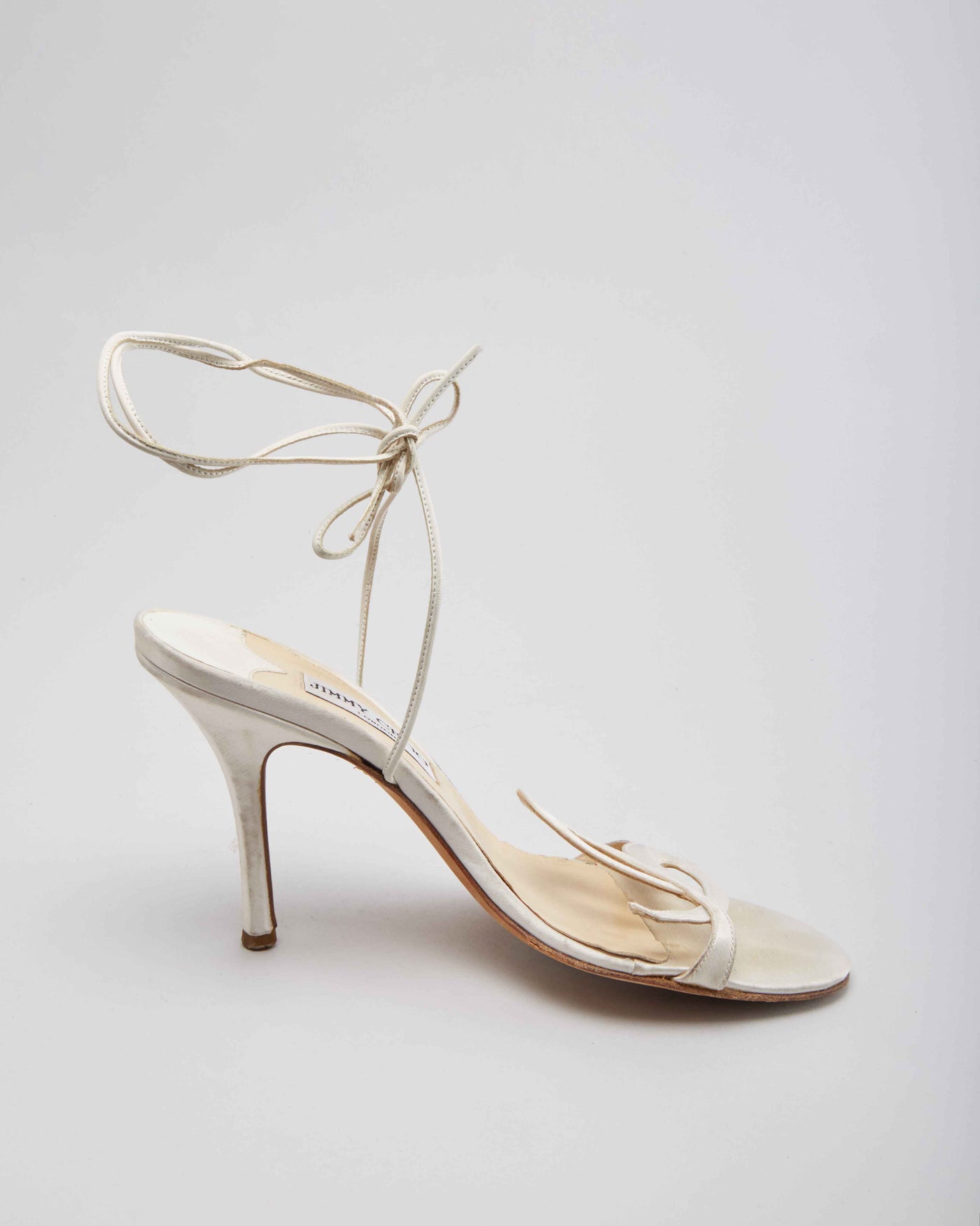 Jimmy Choo London White Satin Heels - UK 5.5