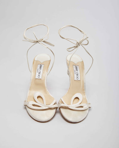 Jimmy Choo London White Satin Heels - UK 5.5