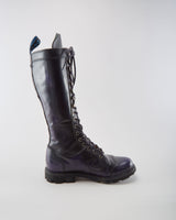 John Fluevog Black &amp; Purple Boots - Womens UK 9.5
