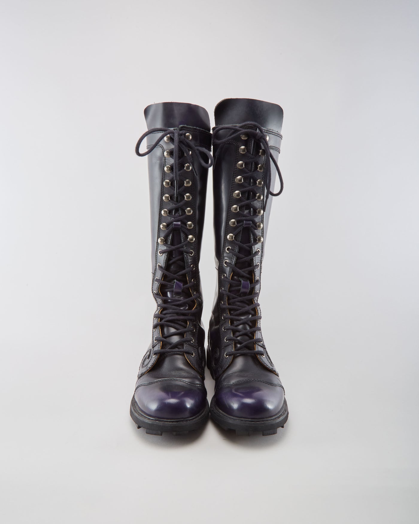 John Fluevog Black & Purple Boots - Womens UK 9.5