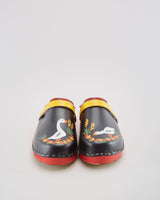 Vintage Hand Painted Swedish Wood Clogs - Womens UK 8