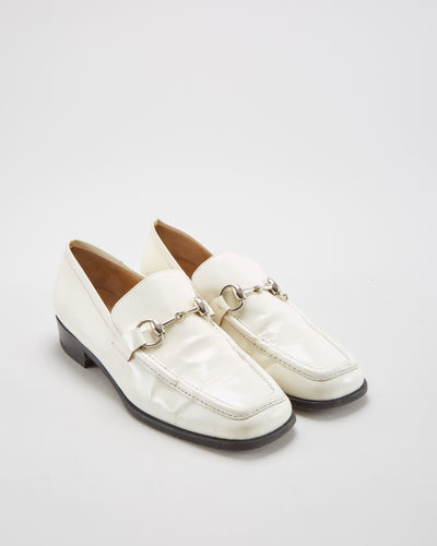 Gucci White Leather Loafers - Womens UK 4.5