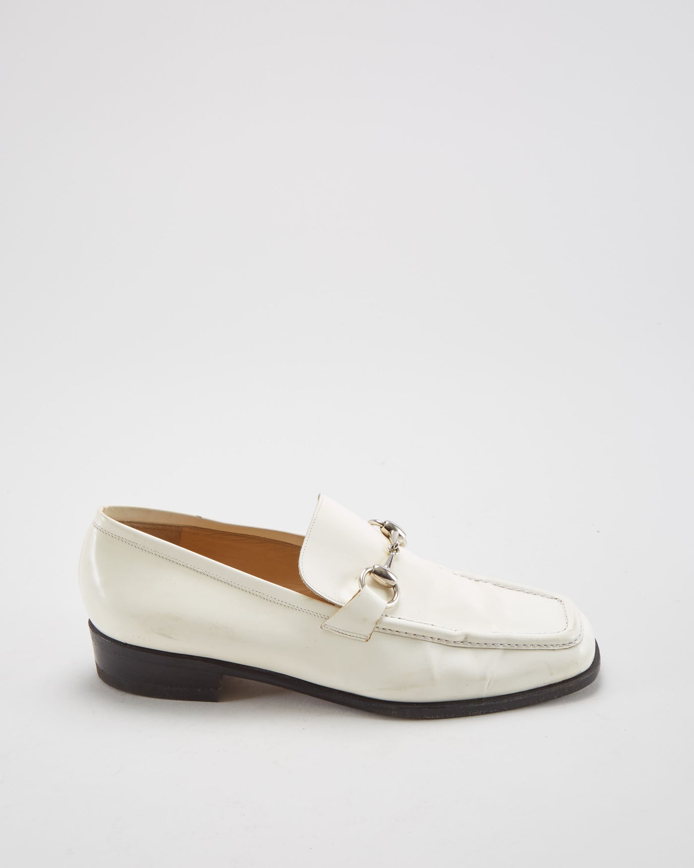 Gucci White Leather Loafers - Womens UK 4.5