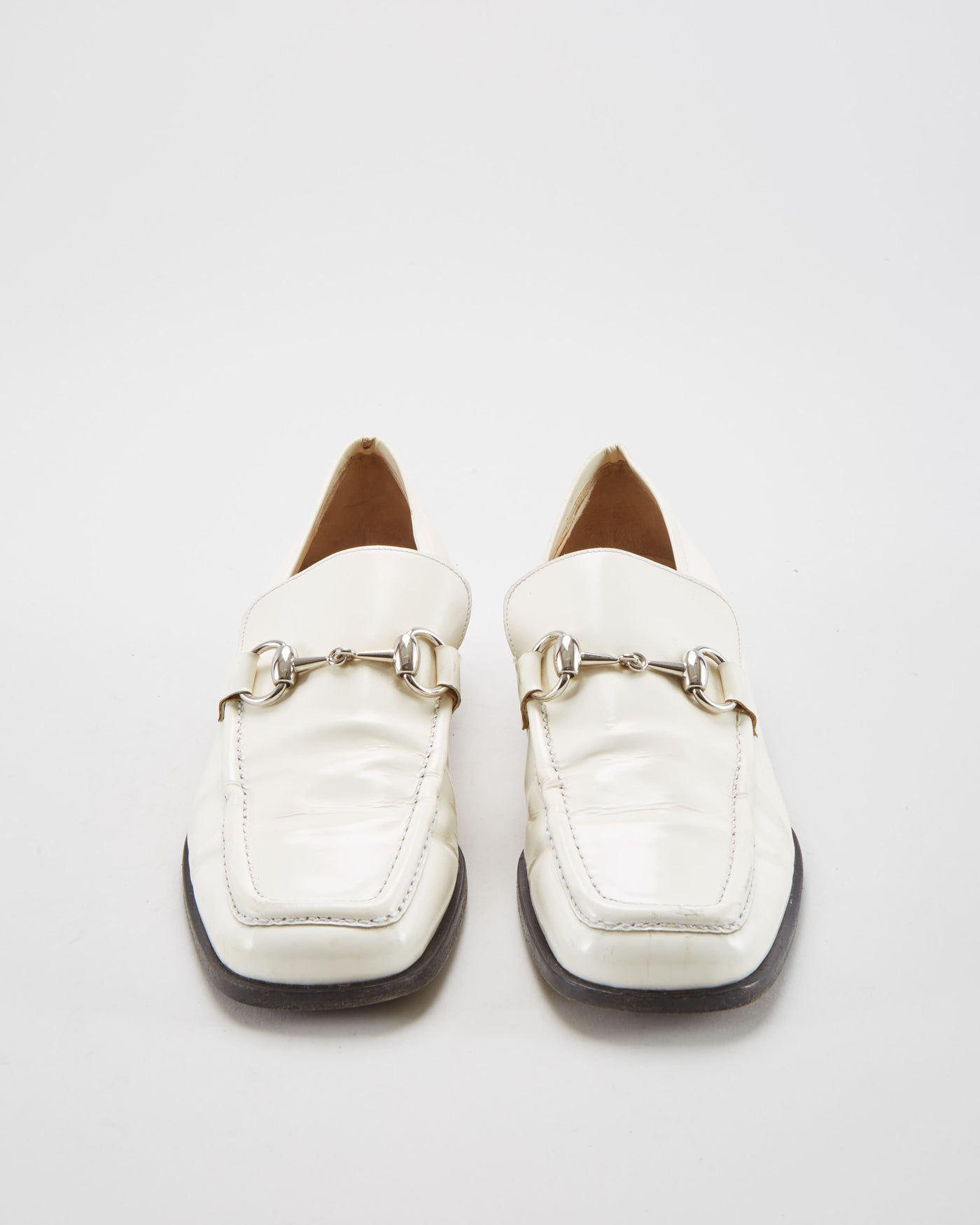Gucci White Leather Loafers - Womens UK 4.5