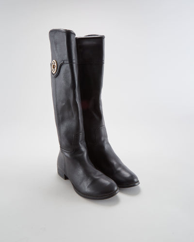 Tory Burch Black Leather Boots - Womens UK 6