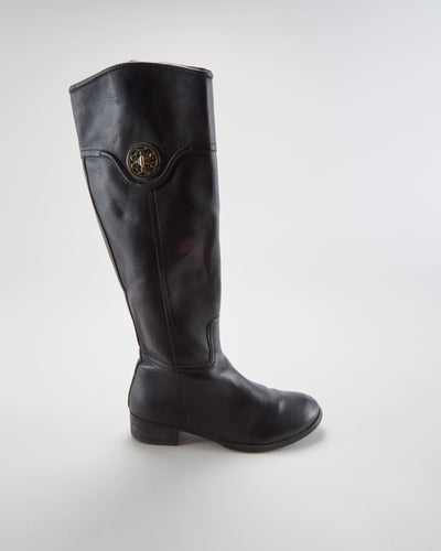Tory Burch Black Leather Boots - Womens UK 6
