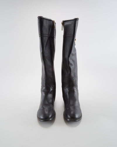 Tory Burch Black Leather Boots - Womens UK 6