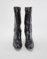 Vintage Harley Davidson Black Boots - Womens UK 7.5