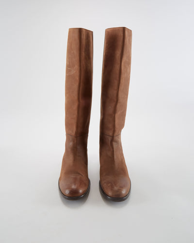 Salvatore Ferragamo Brown Leather Boots - Womens UK 7.5