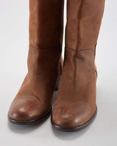 Salvatore Ferragamo Brown Leather Boots - Womens UK 7.5