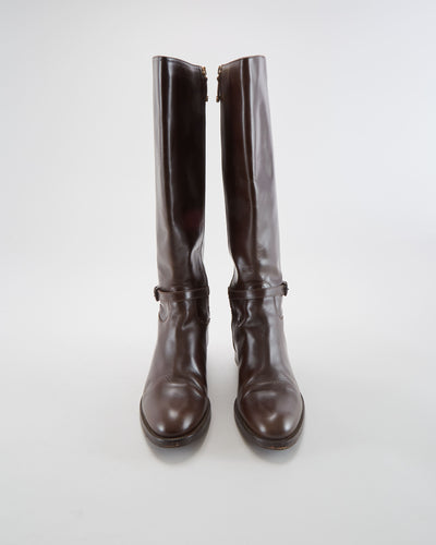 Hugo Boss Brown Leather Boots - Womens UK 5