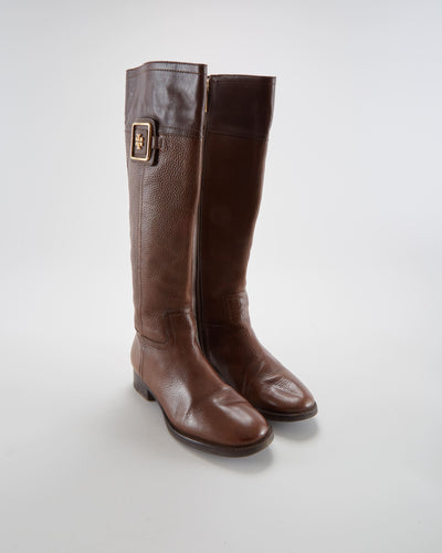 Tory Burch Brown Leather Boots - Womens UK 6