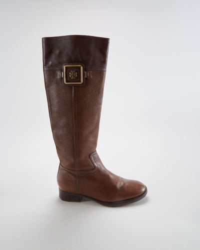 Tory Burch Brown Leather Boots - Womens UK 6