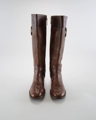 Tory Burch Brown Leather Boots - Womens UK 6