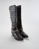 Vintage Harley Davidson Black Leather Boots - Womens UK 4