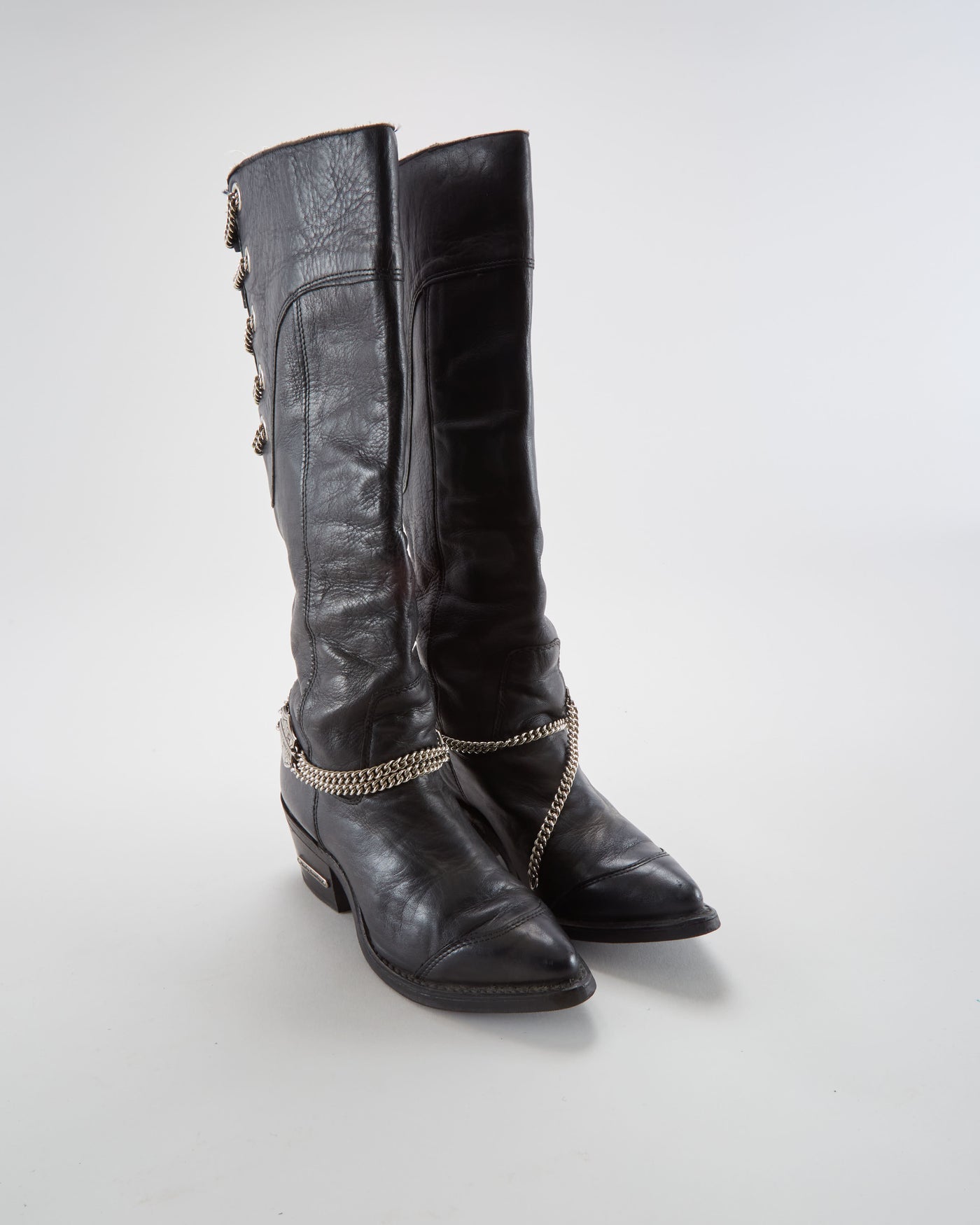Vintage Harley Davidson Black Leather Boots - Womens UK 4