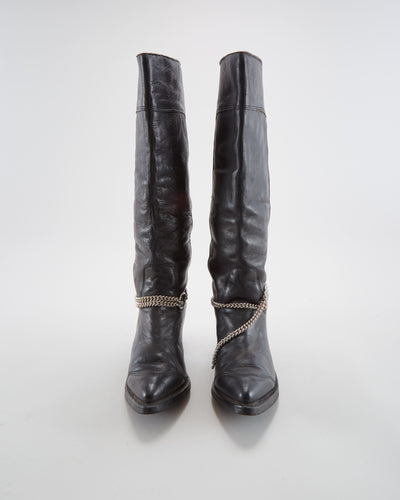 Vintage Harley Davidson Black Leather Boots - Womens UK 4