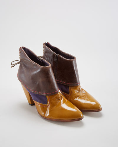 True Religion Brown Leather Heels - Womens UK 6