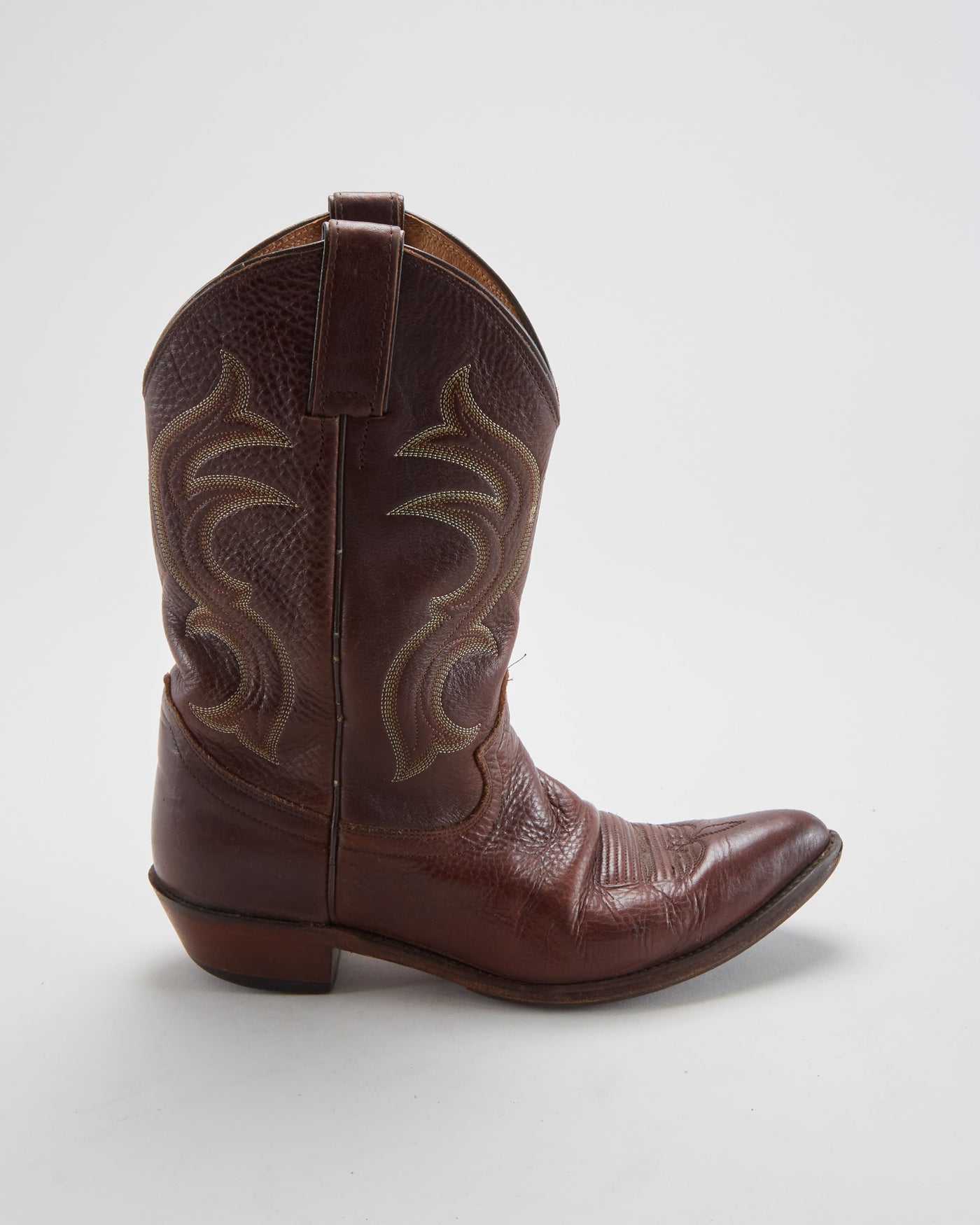 Justin Cowboy Brown Leather Boots - Women UK 7