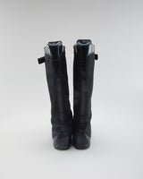 Vintage 90s Prada Lace Up Black Boots - Womens UK 7