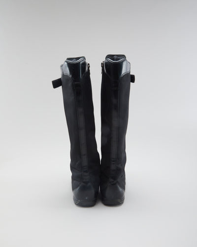 Vintage 90s Prada Lace Up Black Boots - Womens UK 7