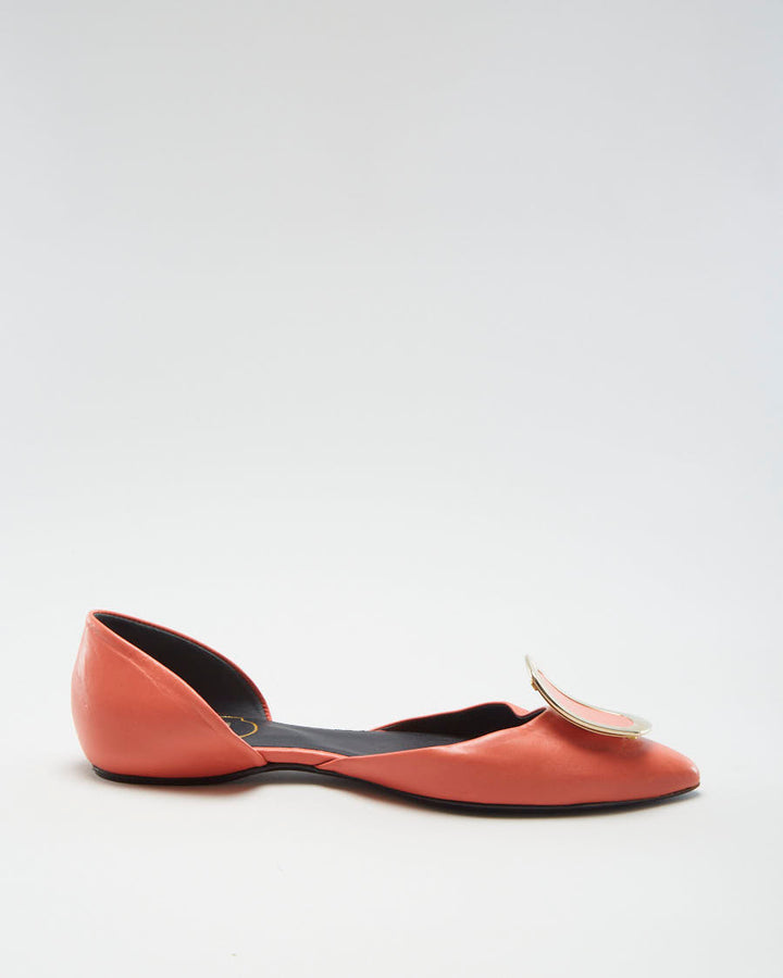 Roger Vivier Pink Leather Ballet Flats - EUR 35.5