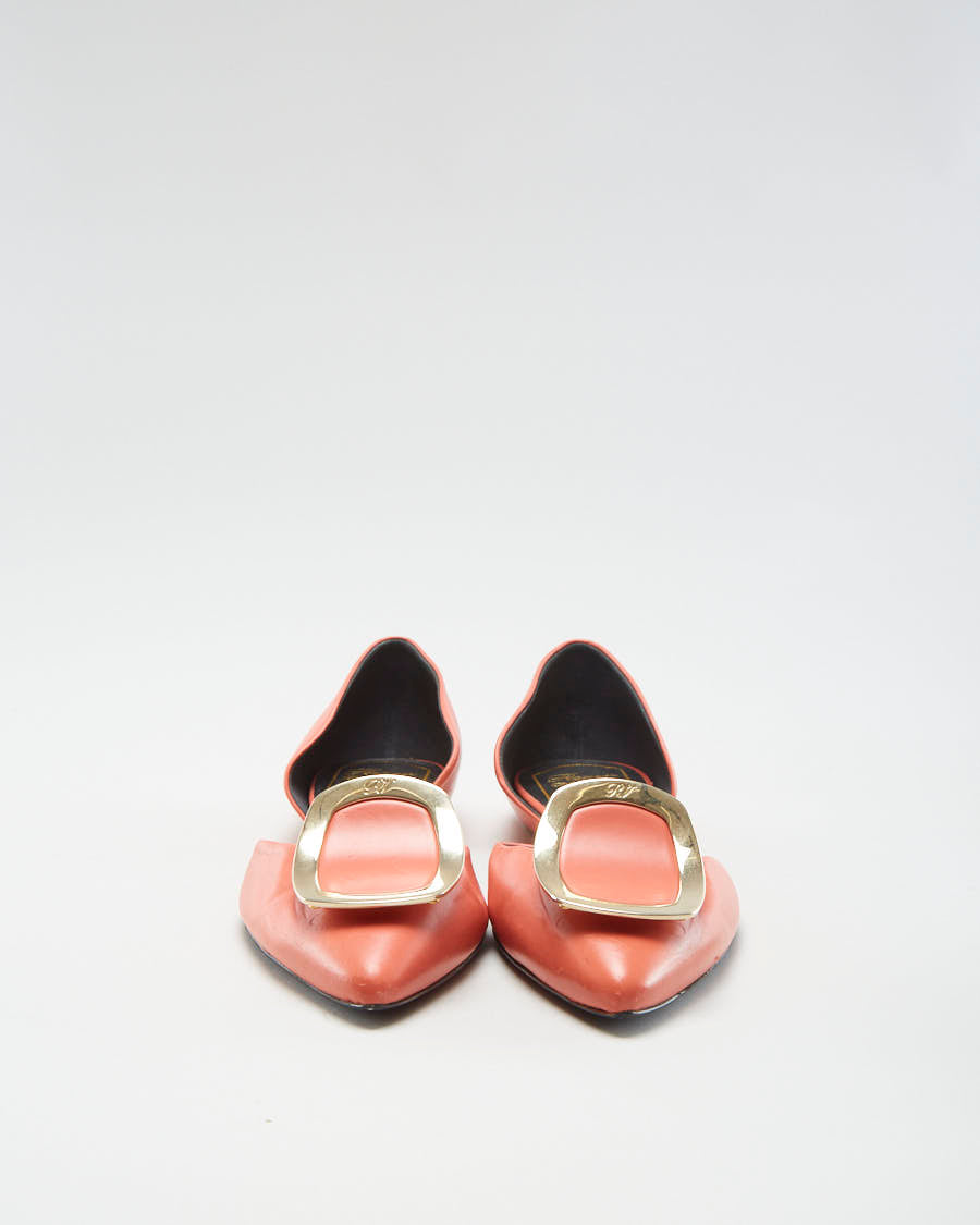 Roger Vivier Pink Leather Ballet Flats - EUR 35.5