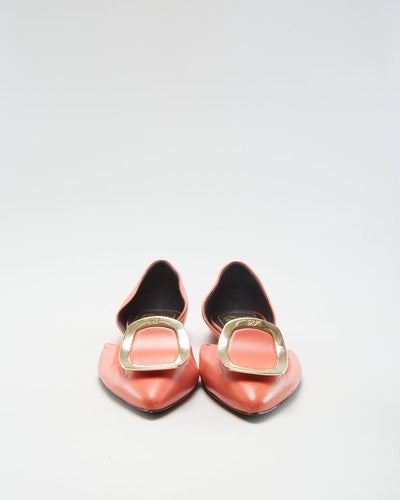 Roger Vivier Pink Leather Ballet Flats - EUR 35.5