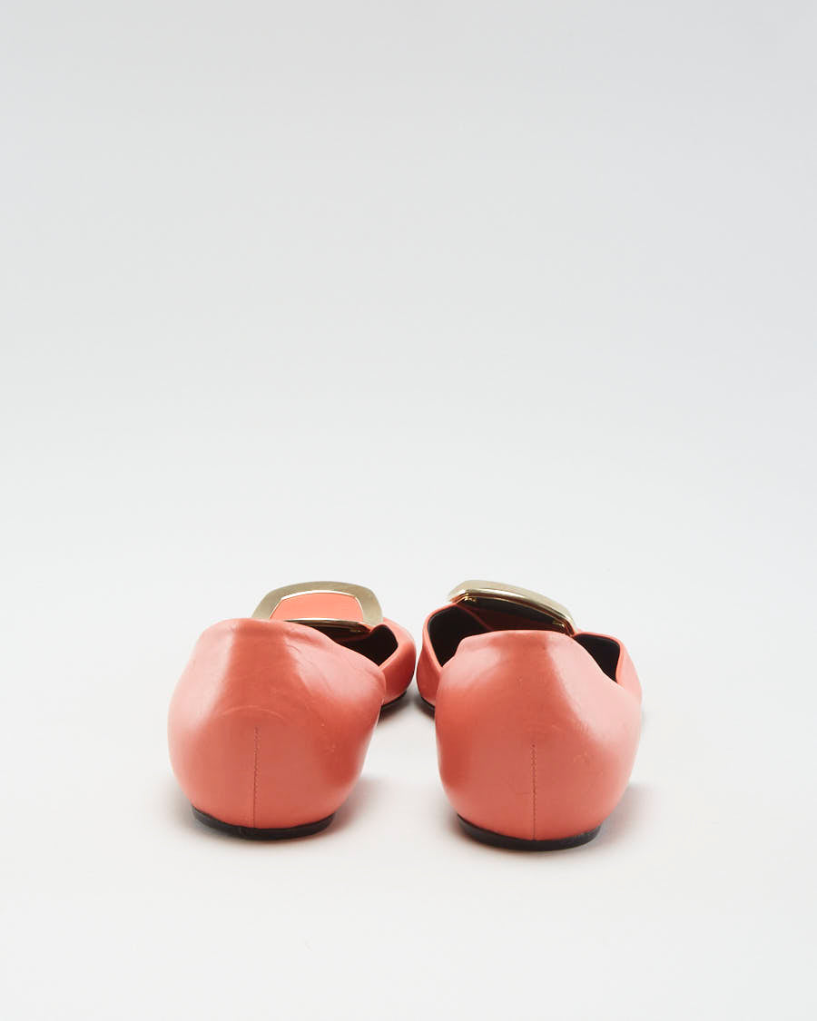 Roger Vivier Pink Leather Ballet Flats - EUR 35.5
