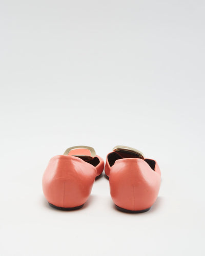 Roger Vivier Pink Leather Ballet Flats - EUR 35.5