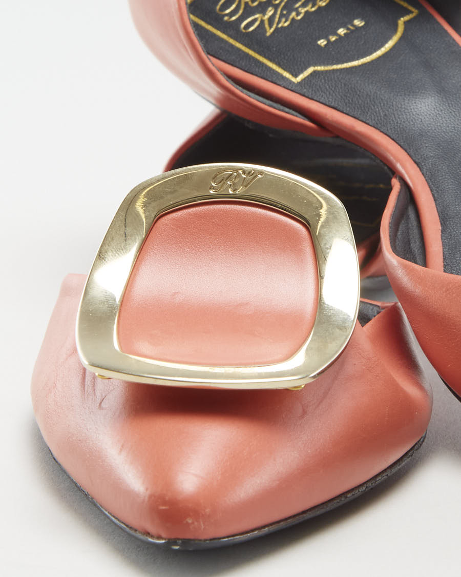 Roger Vivier Pink Leather Ballet Flats - EUR 35.5