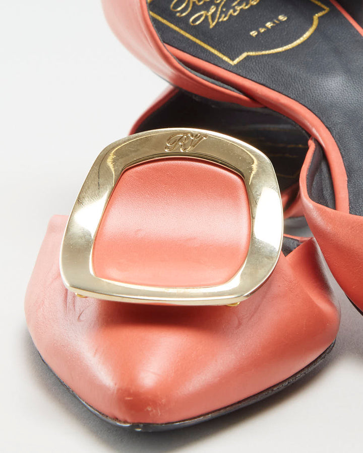 Roger Vivier Pink Leather Ballet Flats - EUR 35.5