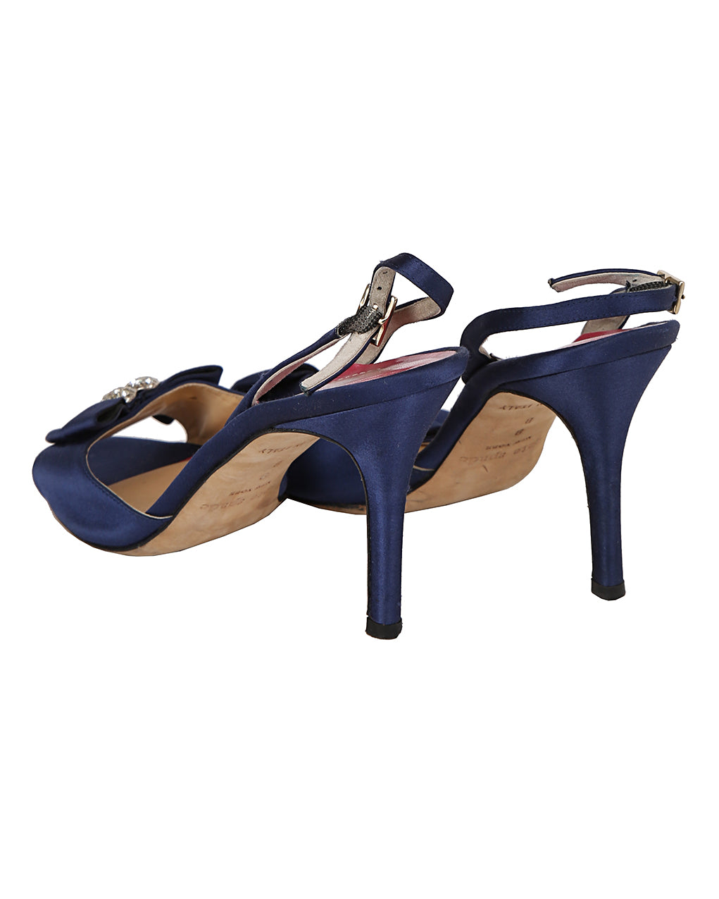 Kate Spade Blue Satin High Heel Slingbacks - UK 5.5