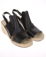 Rag &amp; Bone Black Leather Espadrille Shoes - UK 4