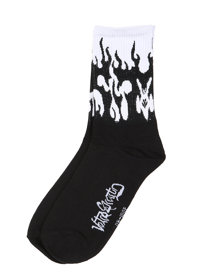 Flame Socks - Black & White