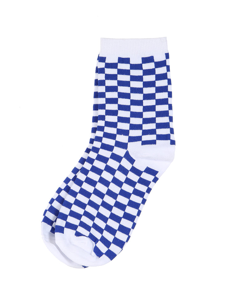 Check Socks - Blue
