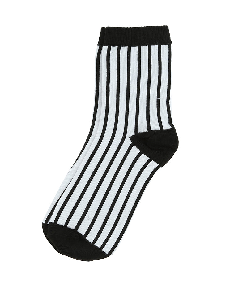 STRIPE SOCKS - BLACK &amp; WHITE
