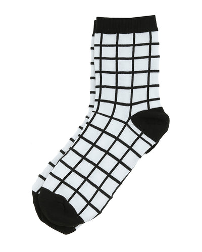 SQUARE SOCKS- BLACK & WHITE