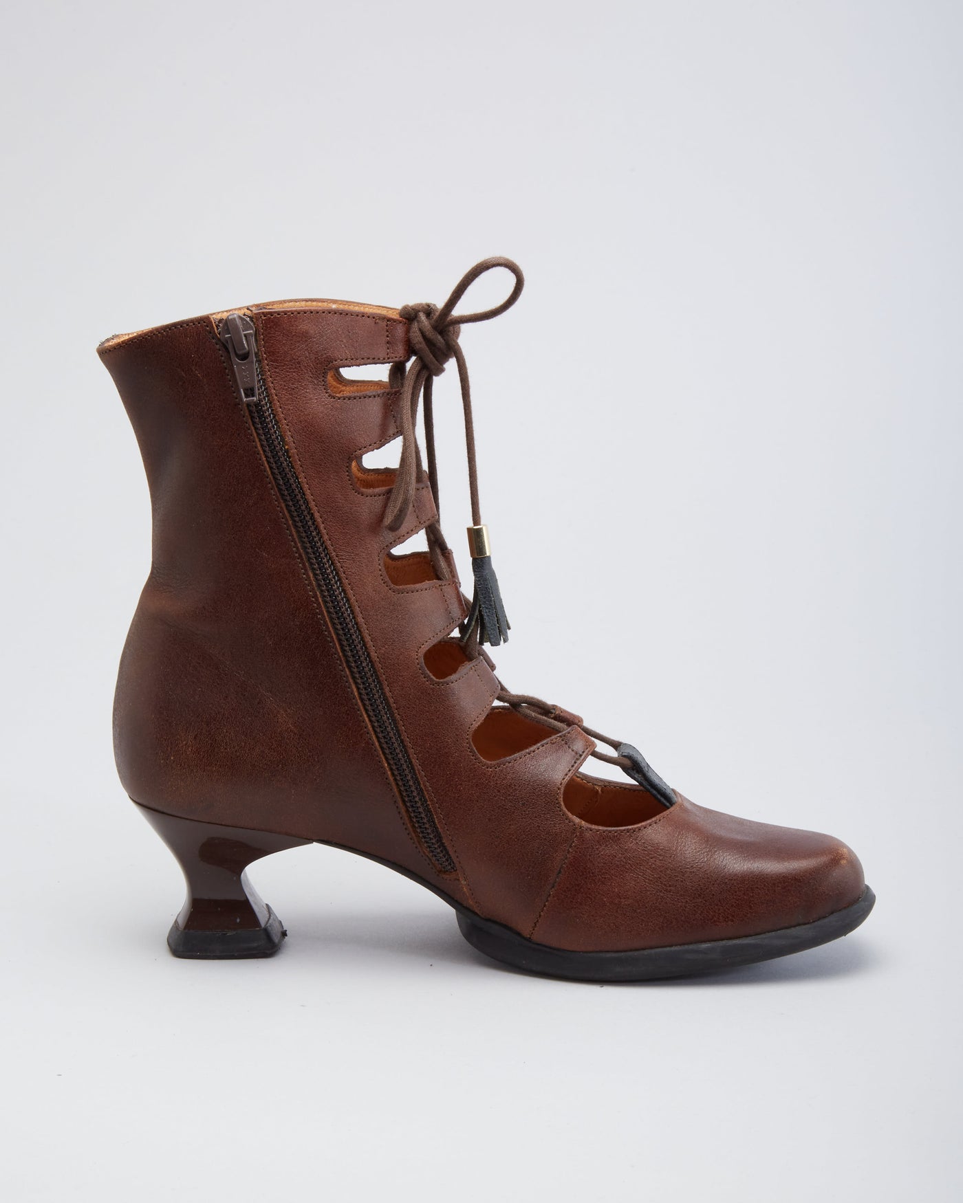Vintage lace up Victorian Heel Boots - UK 5.5