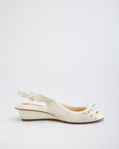 Prada Open-Toe Slingback Wedge Sandals  - UK 4