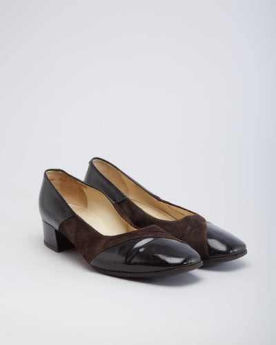 Bally Brown Black Suede Pumps - UK 8.5