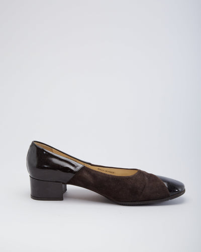 Bally Brown Black Suede Pumps - UK 8.5