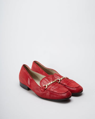 Bally Red Loafer Shoes - UK 6