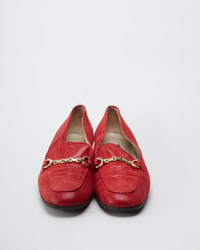 Bally Red Loafer Shoes - UK 6