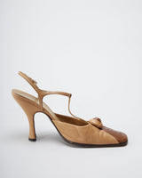 PRADA VINTAGE KILTIE HEELS WITH ANKLE STRAPS  - UK 6