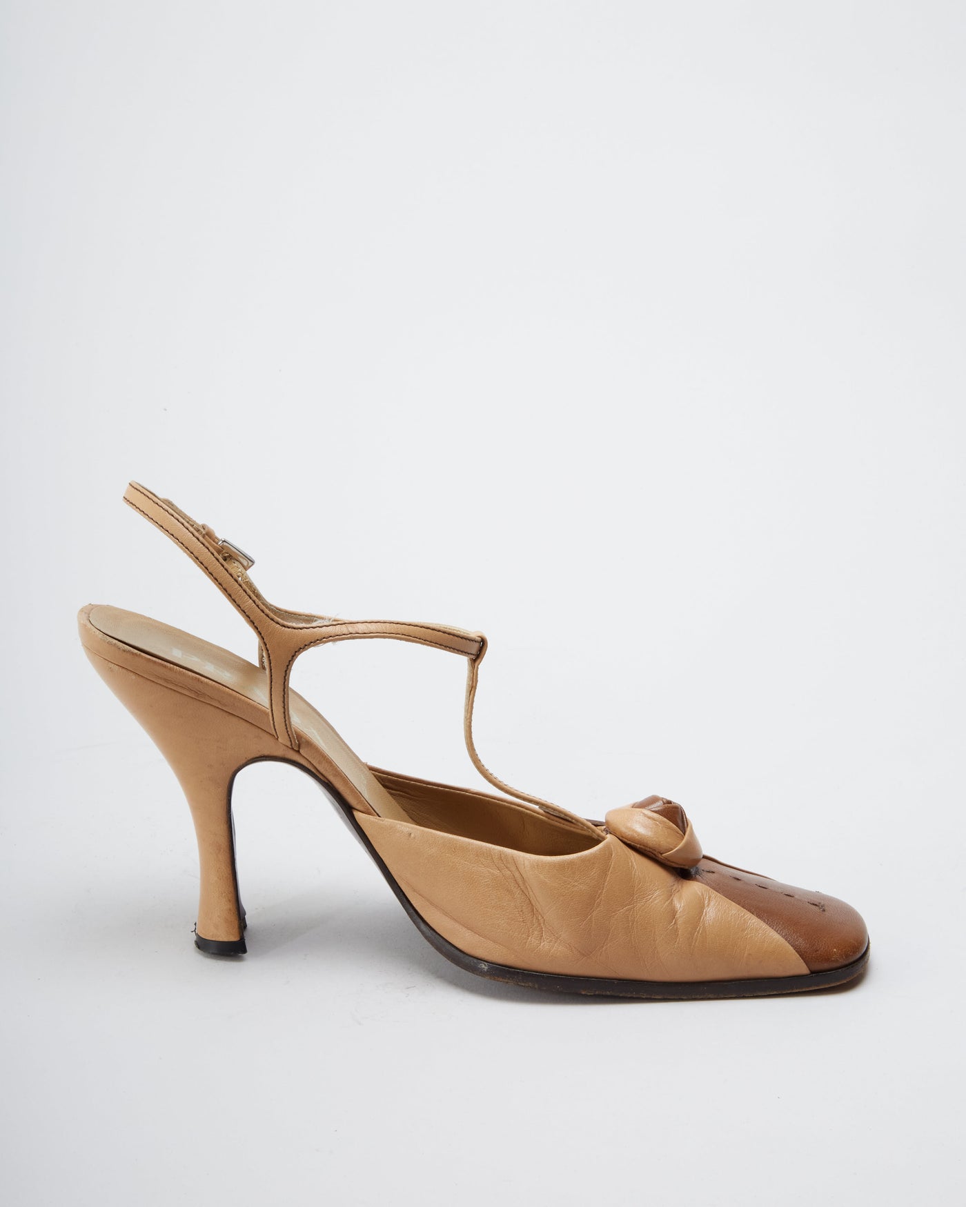 PRADA VINTAGE KILTIE HEELS WITH ANKLE STRAPS  - UK 6