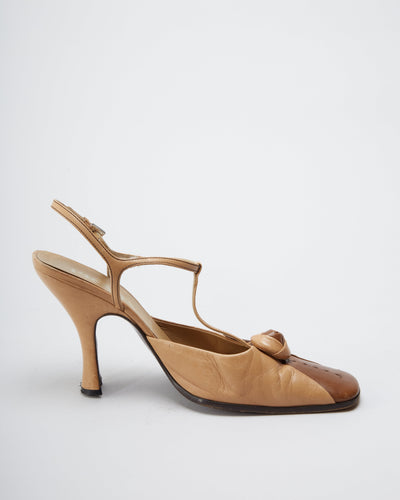 PRADA VINTAGE KILTIE HEELS WITH ANKLE STRAPS  - UK 6