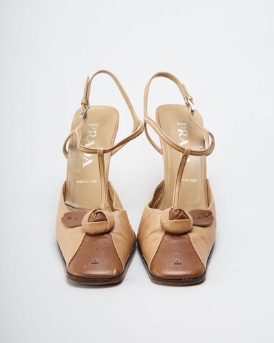 PRADA VINTAGE KILTIE HEELS WITH ANKLE STRAPS  - UK 6