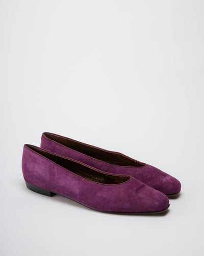 Yves Saint Laurent Purple Suede Ballet Flats  - UK 8