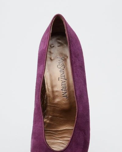 Yves Saint Laurent Purple Suede Ballet Flats  - UK 8